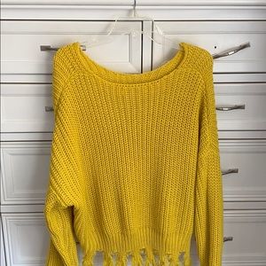 Yellow knit sweater